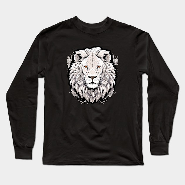 White Lion 2 Long Sleeve T-Shirt by ZombieTeesEtc